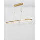 Celia LED Hängeleuchte 100cm in modernem Design mit goldenen Elementen und weißem Glas.