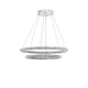 Alt Tag: Celine LED Kristall-Hängeleuchte Glas Chrom moderne Doppelring-Pendelleuchte mit Chromaufhängung