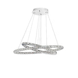 Celine LED Kristall-Hängeleuchte Glas Chrom