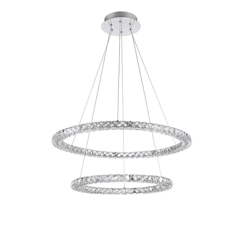 Nova Luce Celine LED Kristall-Hängeleuchte Ø 70cm mit elegantem Design und handgeschliffenem K9-Kristall.