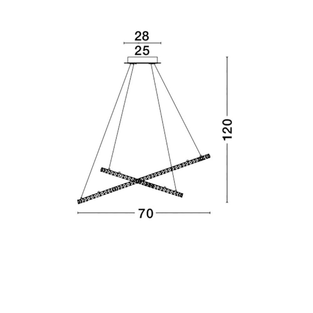 Nova Luce Celine LED crystal hanging light Ø 70cm