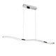 Nova Luce Cesena LED pendant light in chrome with curved light strip, modern pendant lamp, front view