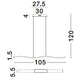 Nova Luce Cesena LED pendant light chrome, technical drawing with dimensions, top view and side view