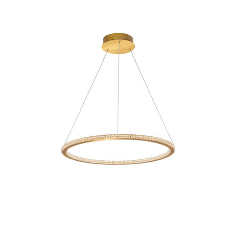 Cilion LED Hängelampe Ø 60cm Messing, Gold elegante runde Deckenleuchte mit LED-Ring