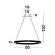 Cilion LED Hängelampe Ø 60cm Messing, Gold - technische Zeichnung mit Abmessungen und Design.