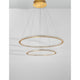 Nova Luce Cilion LED Hängeleuchte Messing, Gold in modernem Design mit zwei Ringen und LED-Beleuchtung.