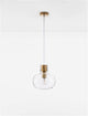 Cinzia Hängeleuchte Ø 22cm in elegantem Design mit klarem Glas und goldenen Akzenten.