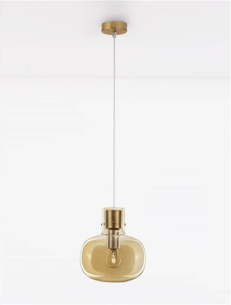 Cinzia Hängeleuchte Ø 22cm in elegantem Design mit goldfarbener Glasschirm und dezenter Aufhängung.