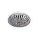 Clam Bad Deckenlampe aus weiß lackiertem Metall mit gemustertem Glasschirm, stilvolles Design und IP44-Zertifizierung.