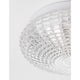 Detailansicht der Clam Bad Deckenlampe mit elegantem, gemustertem Glasschirm für stilvolle Badezimmer.