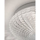 Detailaufnahme der Clam Deckenlampe mit gemustertem Glasschirm, ideal für Badezimmer.