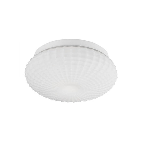 Clam Bad Deckenlampe Glas in elegantem Design mit gemustertem Glasschirm für Badezimmer geeignet.