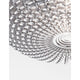 Detailansicht des gemusterten Glasschirms der Clam Bad Deckenlampe in elegantem Design.