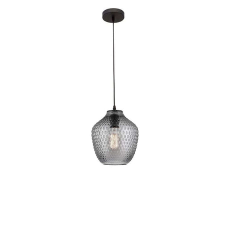 Moderne Claro Pendellampe Glas mit honigwabenförmigem Design in Schwarz.
