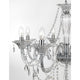 Nova Luce Connor 8-light pendant light made of clear crystal glass with chrome lights and crystal pendants