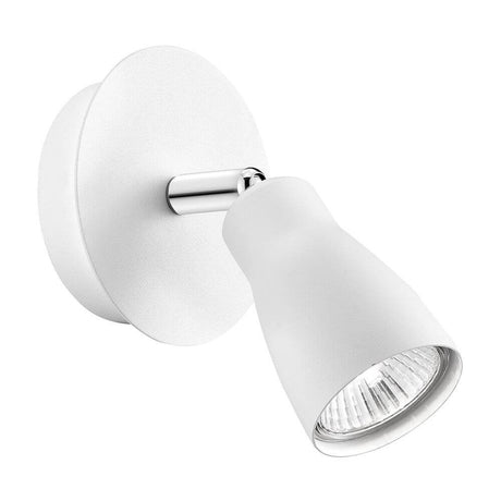 Moderne Cono Spot Weiß Wandleuchte aus mattweißem Aluminium mit beweglichem Strahler.