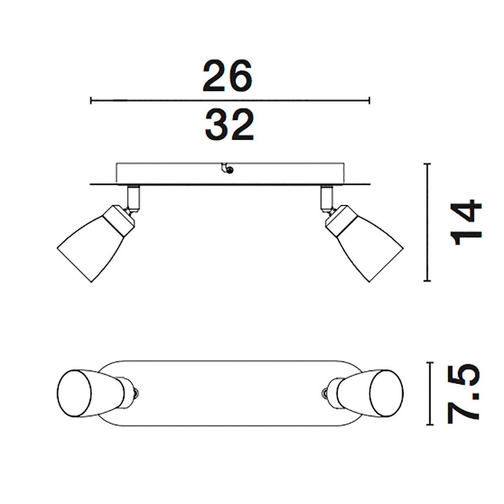 Cono Spotstrahler 2-flammig Weiß  Nova Luce   