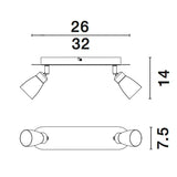 Cono Spotstrahler 2-flammig Weiß  Nova Luce   