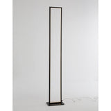 Moderne Cornice LED Stehleuchte in Schwarz, 153 cm hoch, elegantes Design für stilvolle Innenräume.