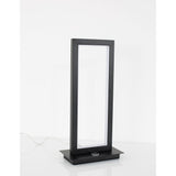 Schwarze Cornice LED Tischlampe mit modernem Design, ideal für stilvolle Beleuchtung im Wohnbereich.