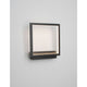 Nova Luce Cornice LED square wall light black, black square wall lamp with LED lighting, front view