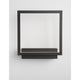 Nova Luce Cornice LED square wall light, black metal housing with square frame and LED lighting, front view
