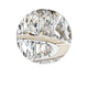 Detailansicht der Corona LED Pendelleuchte Ø 27cm Kristall mit funkelnden Kristallen und eleganten Designelementen.