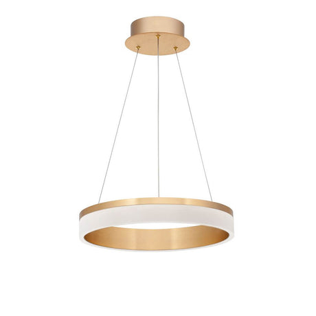 Courtez LED Hängeleuchte Gold mit modernem Design aus Acryl und Aluminium für eine nachhaltige Beleuchtung.
