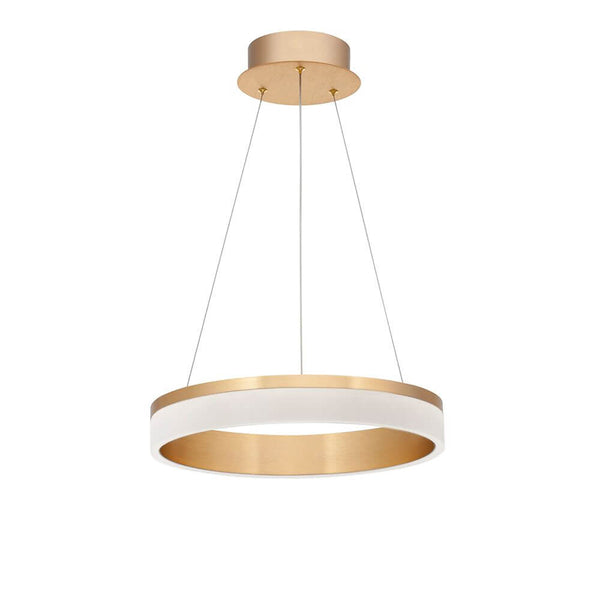 Courtez LED Hängeleuchte Gold mit modernem Design aus Acryl und Aluminium für eine nachhaltige Beleuchtung.