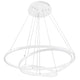 Dea LED Hängelampe Weiß in modernem Design mit zwei ineinanderliegenden Ringen und klarer Beleuchtung.