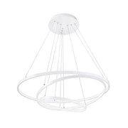 Dea LED Hängeleuchte Metall Weiß mit modernem, minimalistischen Design und weißen Leuchtringen.
