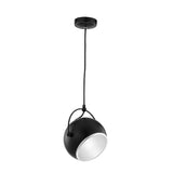 Minimalistische schwarze Hängelampe Ø 18cm mit verstellbarem Schirm für stilvolle Innenräume.