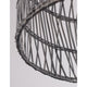 Detailaufnahme der grauen Rattan Pendelleuchte Destin von Nova Luce, im Ethno-Stil für Esszimmer und Wohnzimmer.