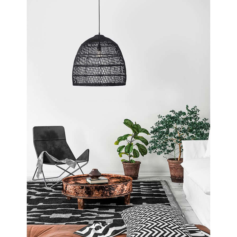 Destin Hanging Lampa Ø 53 cm rattan czarny