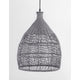 Destin Rattan Pendellampe in Grau, Ethno-Design für eine gemütliche Atmosphäre im Wohnbereich.