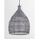 Pendelleuchte Destin aus grauem Rattan im Ethno-Design, ideal für gemütliche Wohnräume.