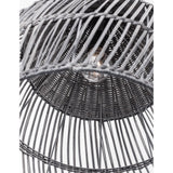 Destin Rattan Pendelleuchte in Grau, Ethno-Design, ideal für gemütliche Wohnatmosphäre, aus robustem Rattan gefertigt.