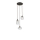Nova Luce Devon Glas-Hängeleuchte Braun mit drei Pendelleuchten in stilvollem Design.
