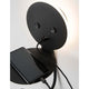 Eclip LED Wandlampe mit USB, moderne Wandleuchte aus schwarzem Aluminium mit USB-Anschluss und Ablage für Handy.