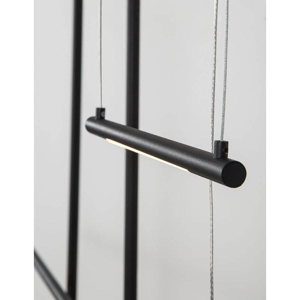 Elettra LED Hängelampe Sandig Schwarz, elegante schwarze Pendelleuchte mit modernem LED-Licht