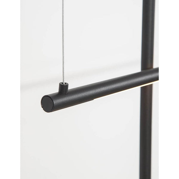 Elettra LED Hängelampe Sandig Schwarz, moderne Pendelleuchte aus Aluminium mit LED-Streifen von Nova Luce