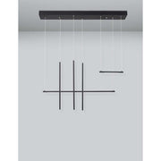 Elettra LED Hängelampe Sandig Schwarz Pendelleuchte mit minimalistischen schwarzen LED-Streifen und elegantem Design