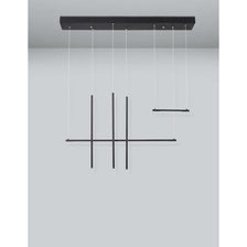 Elettra LED Hängelampe Sandig Schwarz Pendelleuchte mit minimalistischen schwarzen LED-Streifen und elegantem Design