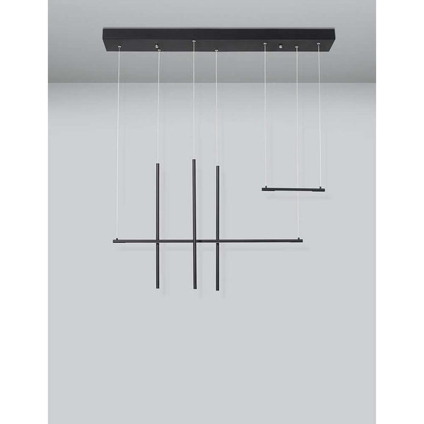 Elettra LED Hängelampe Sandig Schwarz Pendelleuchte mit minimalistischen schwarzen LED-Streifen und elegantem Design