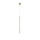 Alt Tag: Elettra LED Pendellampe 60cm in Messing Gold, schlanke Aluminiumröhre, minimalistisches Hängeleuchte-Design für Esszimmer oder Flur