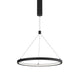 Empatia LED Hängelampe Schwarz Dimmbar – moderne runde LED-Pendelleuchte aus Aluminium mit warmweißem 35W Licht, ideal über Esstisch oder im Wohnzimmer