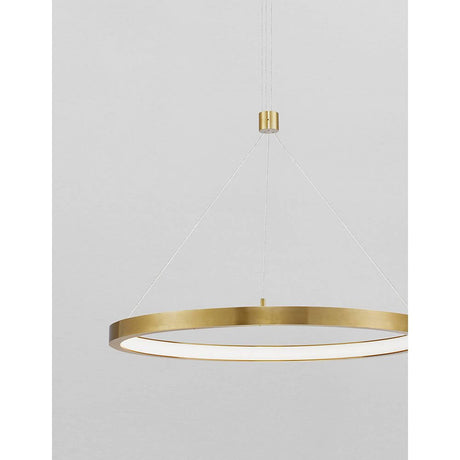 Empatia LED Suspension en métal à intensité variable – luminaire de plafond moderne au design minimaliste doré.