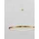 Empatia LED Hängeleuchte Metall Dimmbar in modernem Design mit goldener Leuchte und warmweißem Licht.