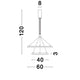 Empatia LED Hängeleuchte Ø 60cm 2 Ringe technische Zeichnung Abmessungen Höhe 120cm Durchmesser 60cm Modernes Design