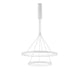 Empatia LED Hängeleuchte Ø 60cm 2 Ringe weiße Aluminium-Acryl Pendelleuchte, 60W 3000K warmweiß, ideal über Esstisch oder im Wohnzimmer